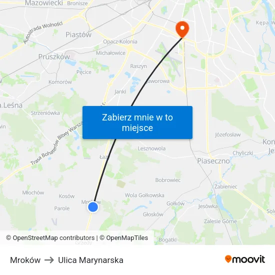 Mroków to Ulica Marynarska map