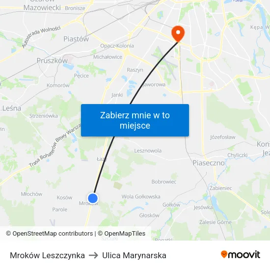 Mroków Leszczynka to Ulica Marynarska map