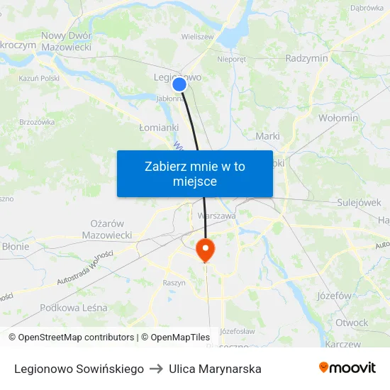 Legionowo Sowińskiego to Ulica Marynarska map