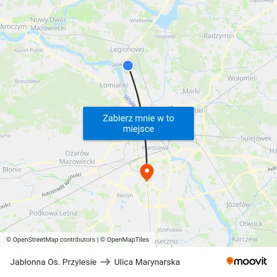 Jabłonna Os. Przylesie to Ulica Marynarska map