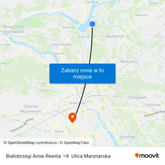 Białobrzegi Amw Rewita to Ulica Marynarska map