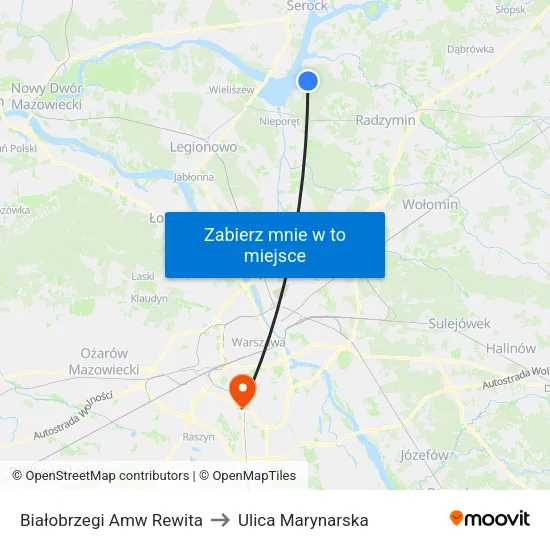 Białobrzegi Amw Rewita to Ulica Marynarska map