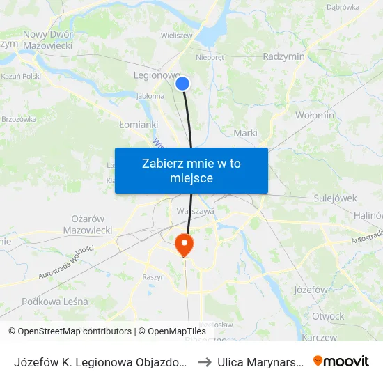 Józefów K. Legionowa Objazdowa to Ulica Marynarska map