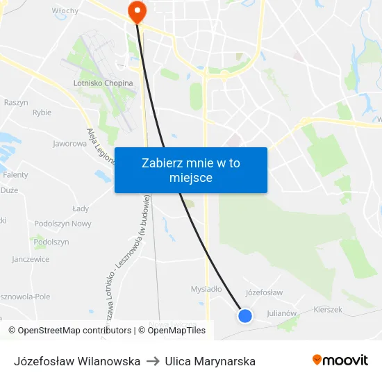 Józefosław Wilanowska to Ulica Marynarska map