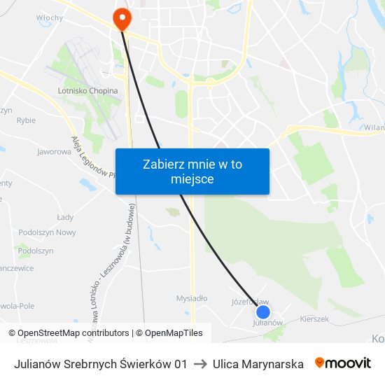 Julianów Srebrnych Świerków 01 to Ulica Marynarska map