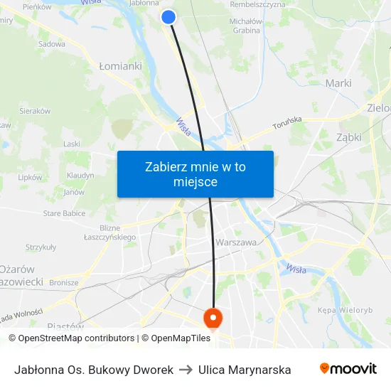 Jabłonna Os. Bukowy Dworek to Ulica Marynarska map