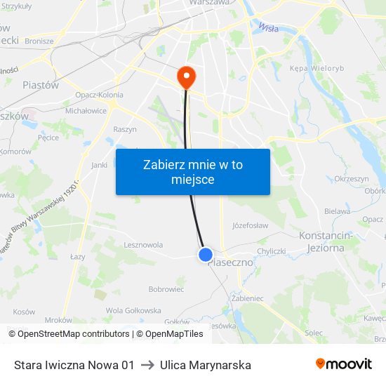 Stara Iwiczna Nowa 01 to Ulica Marynarska map