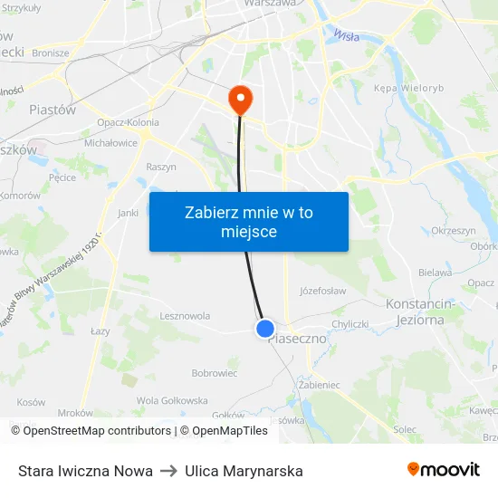 Stara Iwiczna Nowa to Ulica Marynarska map