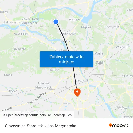Olszewnica Stara to Ulica Marynarska map