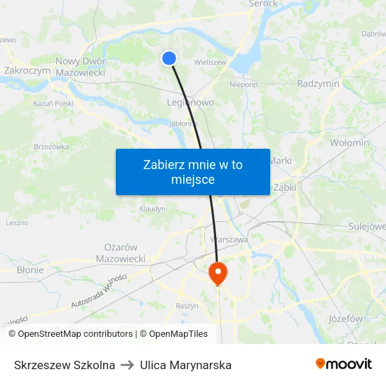 Skrzeszew Szkolna to Ulica Marynarska map