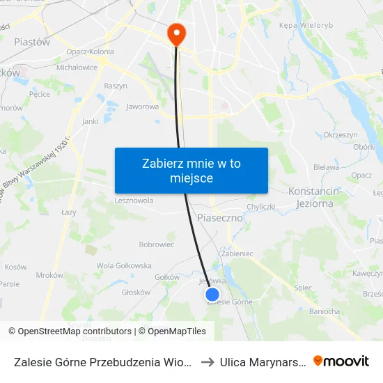 Zalesie Górne Przebudzenia Wiosny to Ulica Marynarska map