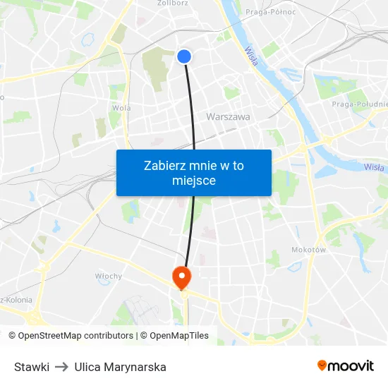 Stawki to Ulica Marynarska map