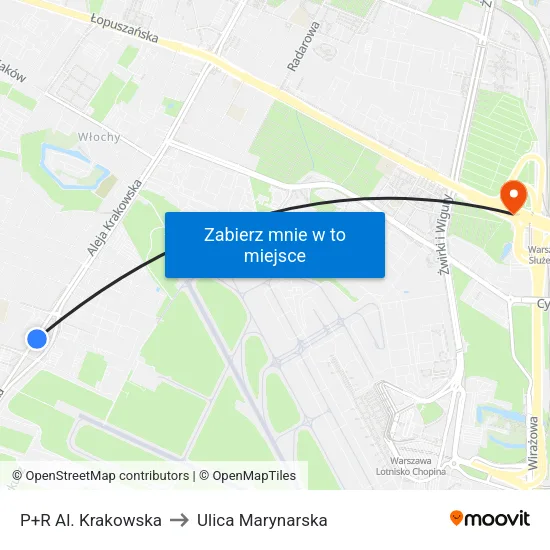 P+R Al. Krakowska to Ulica Marynarska map