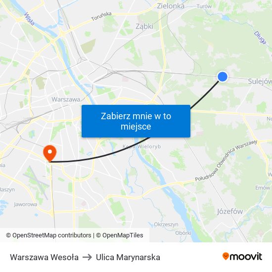 Warszawa Wesoła to Ulica Marynarska map