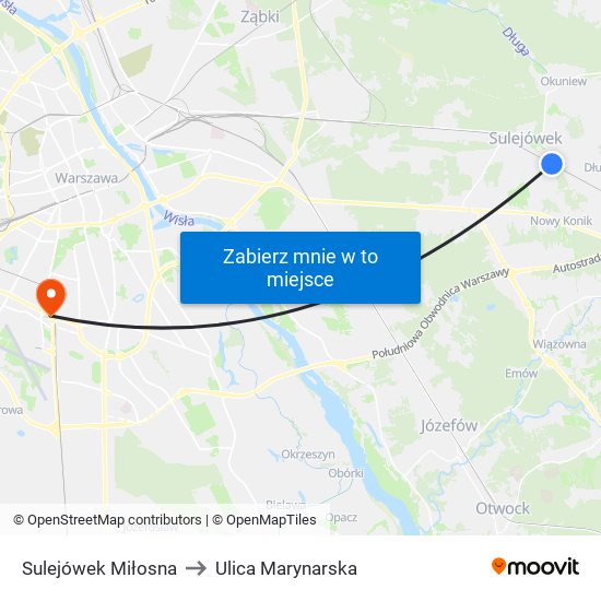 Sulejówek Miłosna to Ulica Marynarska map