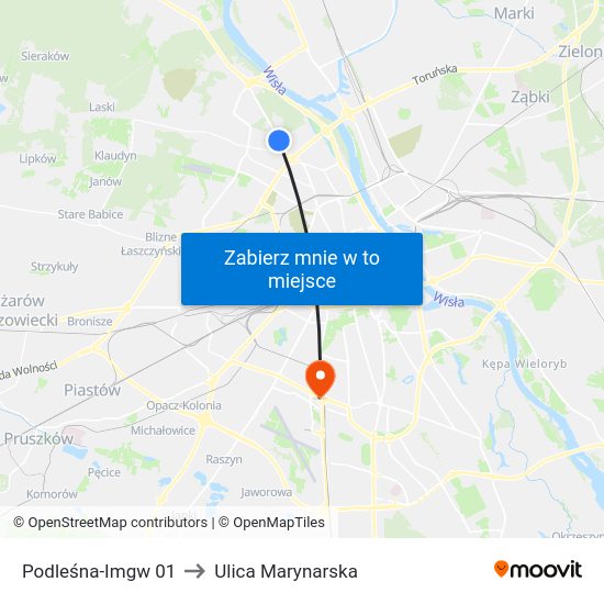 Podleśna-Imgw to Ulica Marynarska map