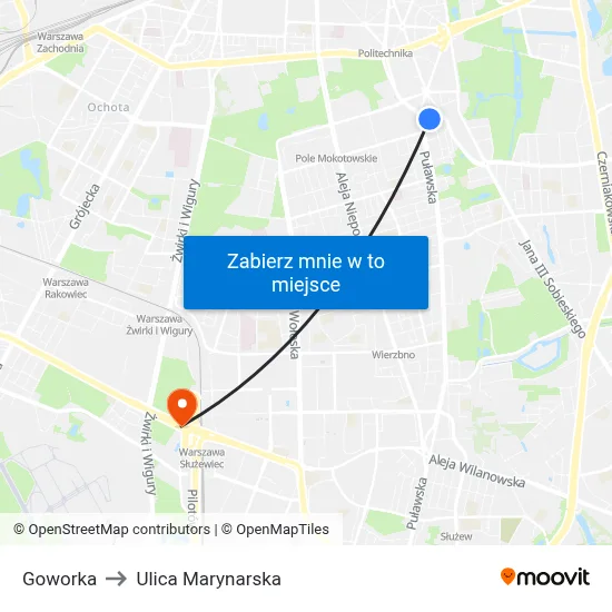 Goworka to Ulica Marynarska map
