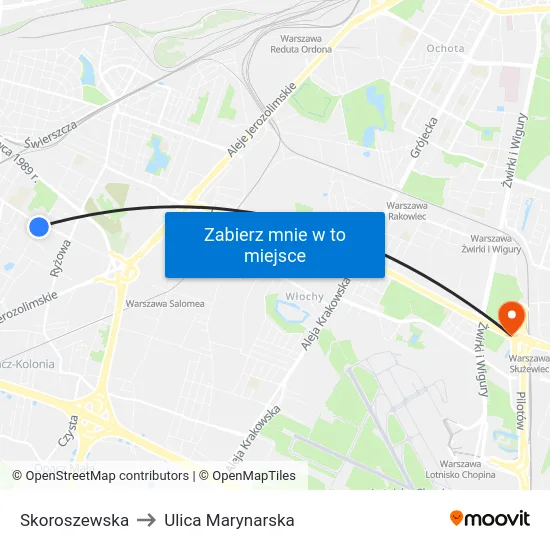 Skoroszewska to Ulica Marynarska map