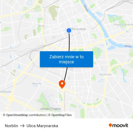 Norblin to Ulica Marynarska map