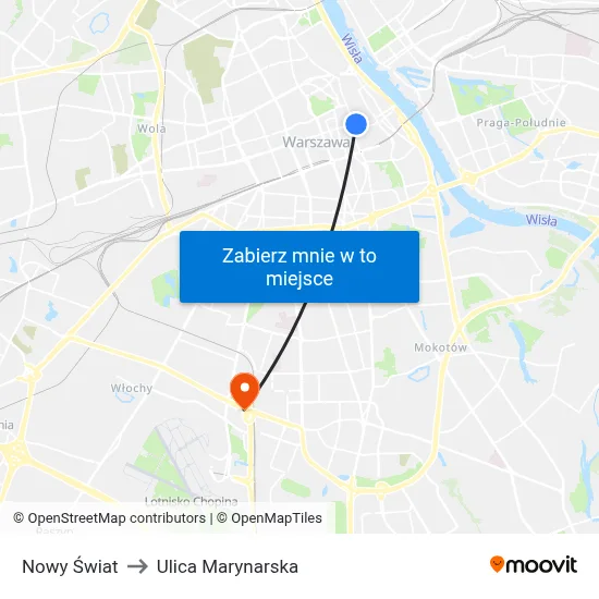 Nowy Świat to Ulica Marynarska map