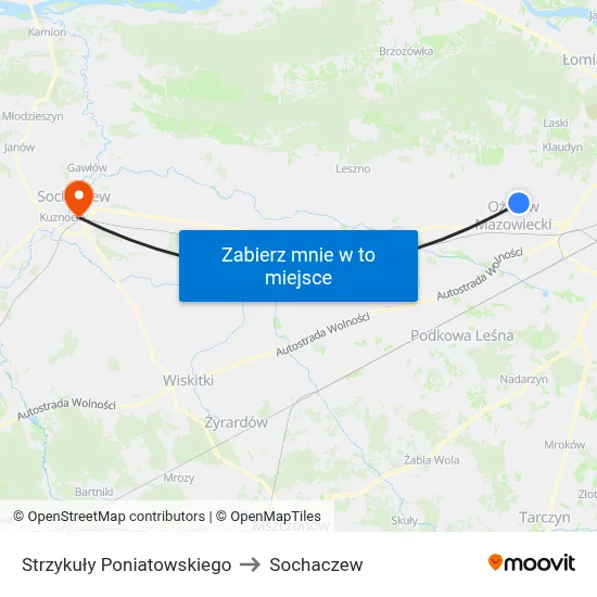 Strzykuły Poniatowskiego to Sochaczew map