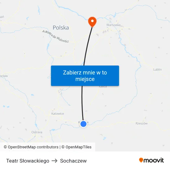 Teatr Słowackiego to Sochaczew map