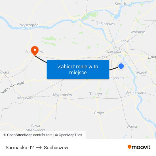 Sarmacka 02 to Sochaczew map