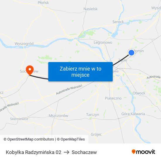 Kobyłka Radzymińska 02 to Sochaczew map