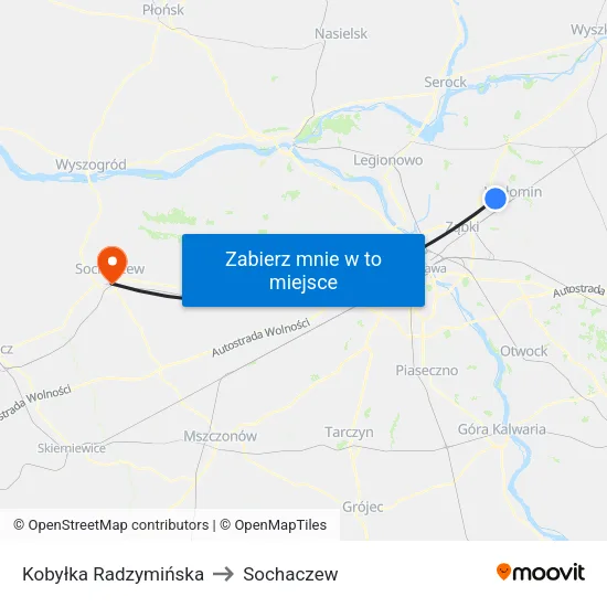 Kobyłka Radzymińska to Sochaczew map