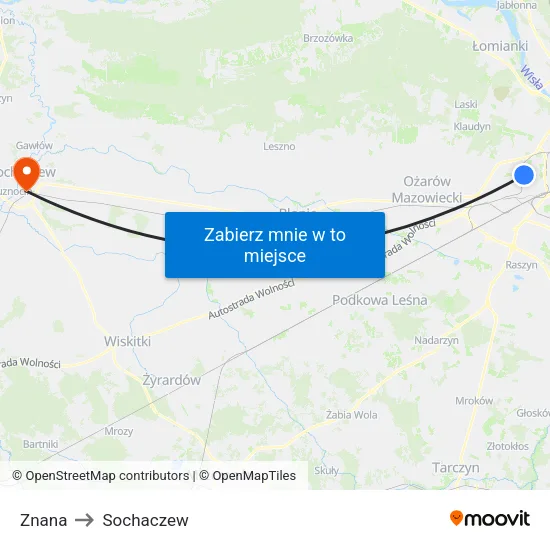 Znana to Sochaczew map