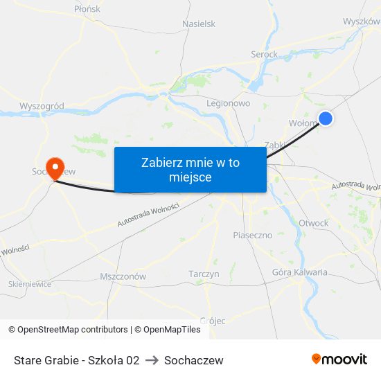 Stare Grabie-Szkoła to Sochaczew map