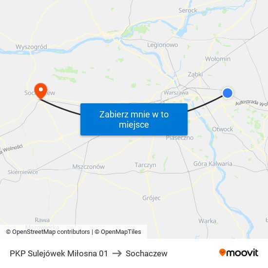 PKP Sulejówek Miłosna 01 to Sochaczew map