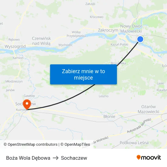Boża Wola Dębowa to Sochaczew map