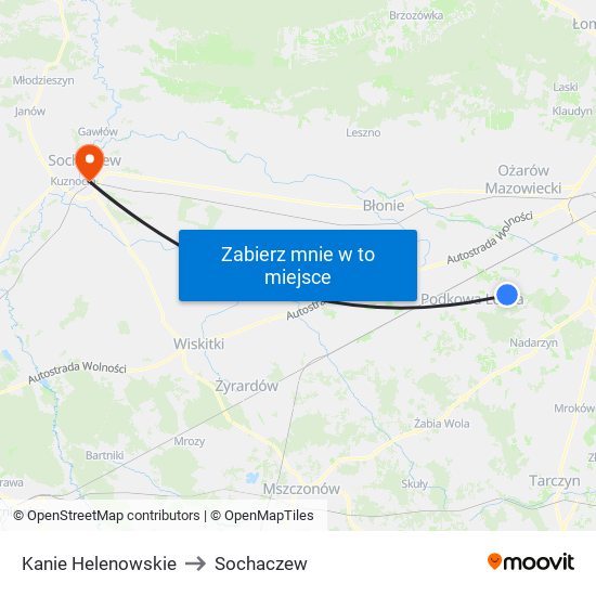 Kanie Helenowskie to Sochaczew map