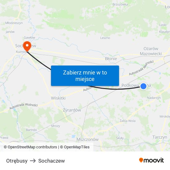 Otrębusy to Sochaczew map