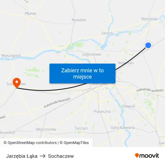 Jarzębia Łąka to Sochaczew map