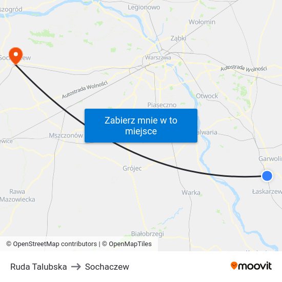 Ruda Talubska to Sochaczew map