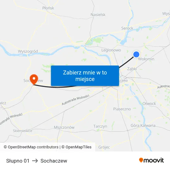Słupno 01 to Sochaczew map