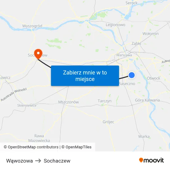 Wąwozowa to Sochaczew map