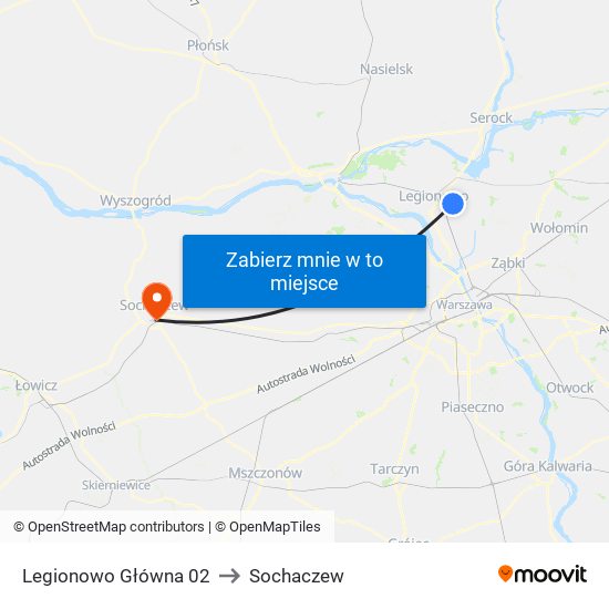 Legionowo Główna 02 to Sochaczew map