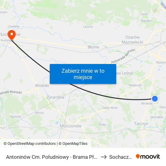 Antoninów Cm. Południowy - Brama Płd. 03 to Sochaczew map