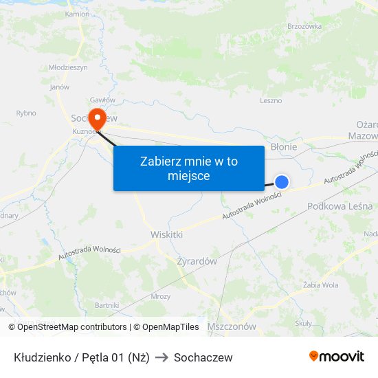 Kłudzienko / Pętla 01 (Nż) to Sochaczew map