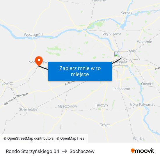 Rondo Starzyńskiego to Sochaczew map