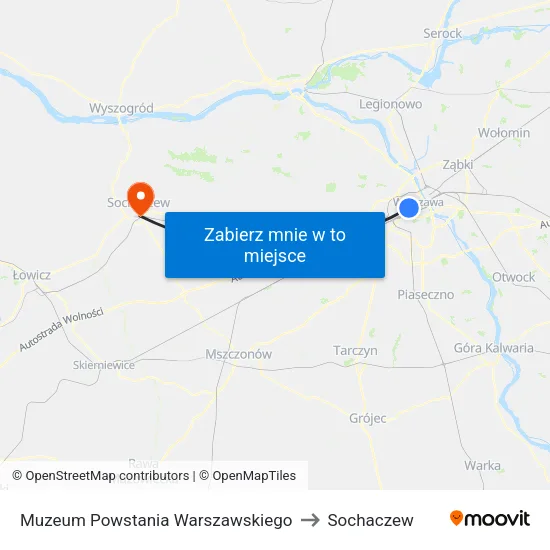 Muzeum Powstania Warszawskiego to Sochaczew map