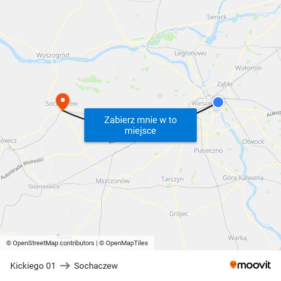 Kickiego 01 to Sochaczew map