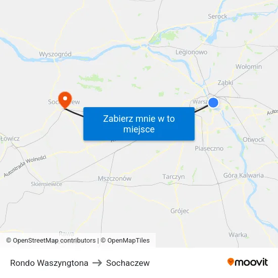 Rondo Waszyngtona to Sochaczew map