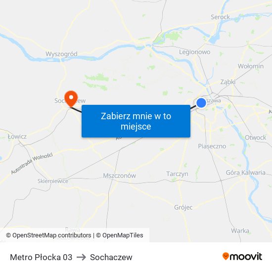 Metro Płocka 03 to Sochaczew map