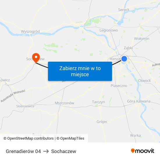 Grenadierów 04 to Sochaczew map