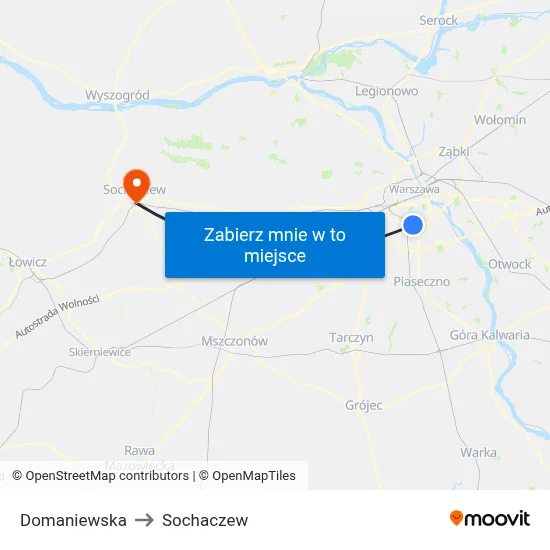 Domaniewska to Sochaczew map