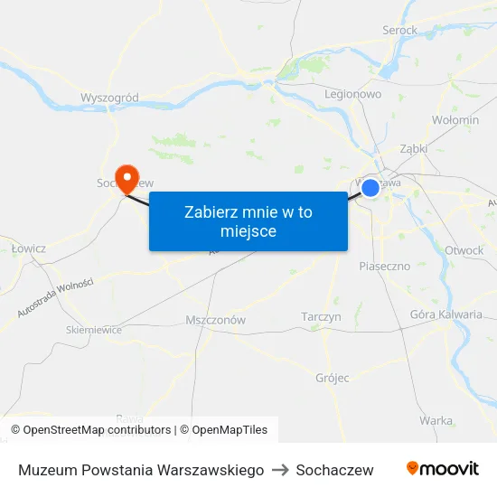 Muzeum Powstania Warszawskiego to Sochaczew map